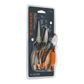 Juego de 3 pinzas pequeñas mixtas desde 4" hasta 6" mango confortable truper..